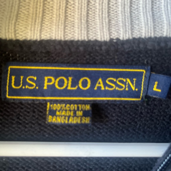 Navy Blue White Logo US Polo Assn Sweater for Men/ Men's Wear EUC - Picture 4 of 4